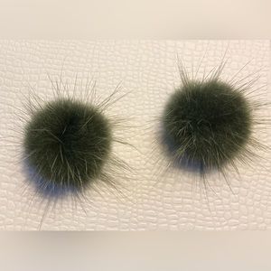 Genuine mink earrings for pierced ears or clip ons. Sterling silver 925 plated